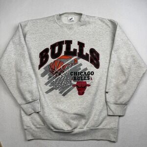 Vintage Chicago Bulls Sweatshirt Mens 2XL Gray NBA Basketball Bike 90s
